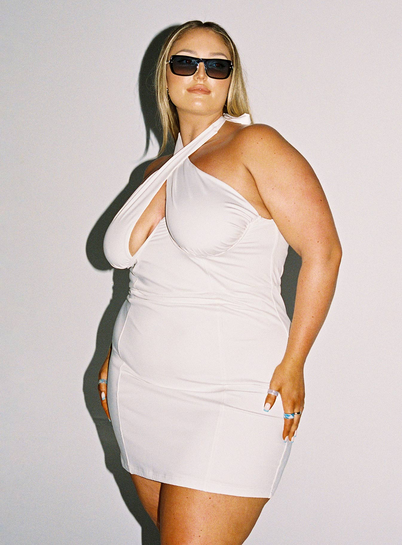 Feel Good Mini Dress White Curve