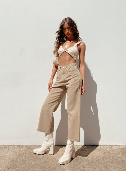 Jamie Croc Platform Boots Cream