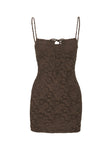 Corrino Lace Mini Dress Brown