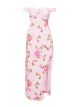 Princess Polly Sweetheart Neckline  Emmeline Off The Shoulder Maxi Dress Pink Floral Curve
