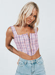 Day Dreaming Top Pink Check