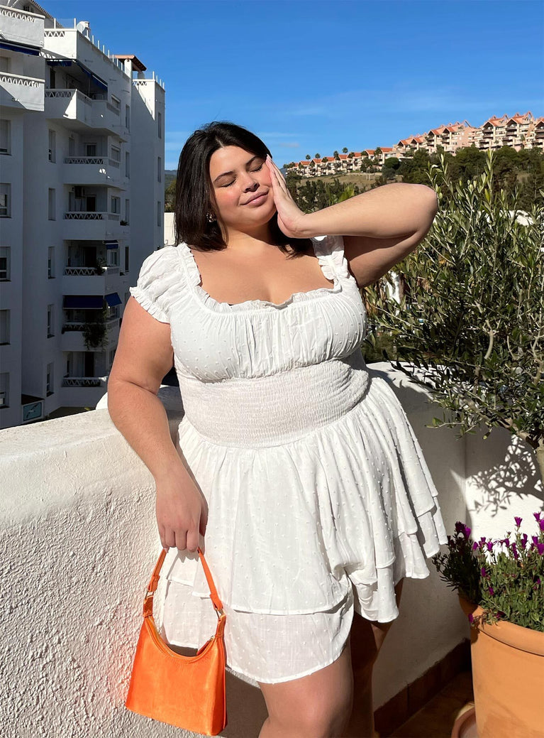 The Love Galore Playsuit White Curve