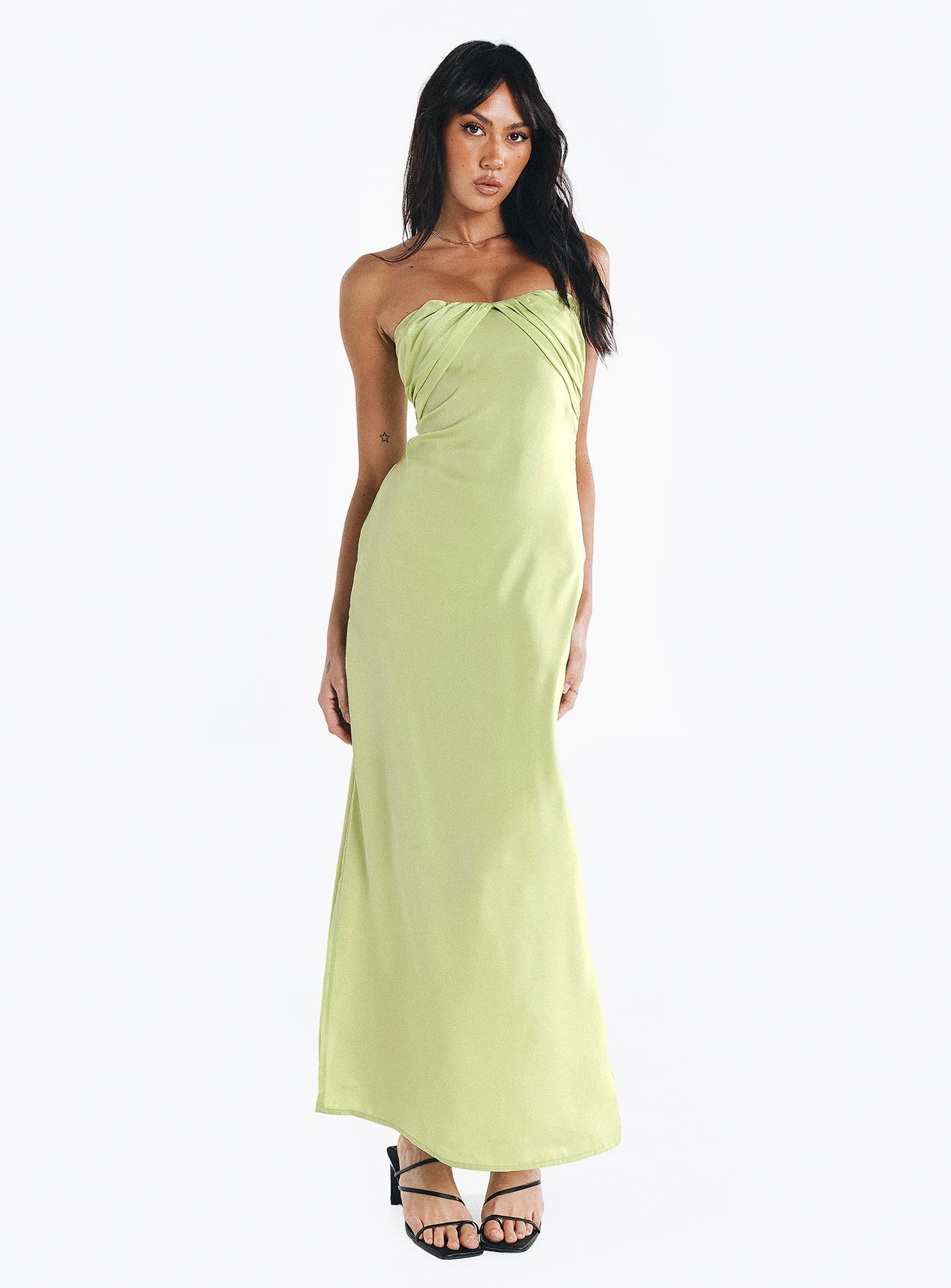 Shop Formal Dress - Irena Strapless Maxi Green third image