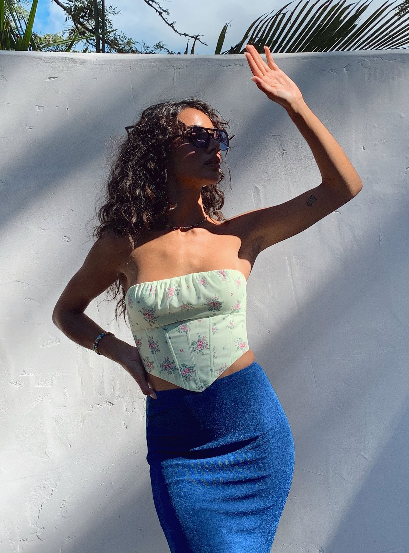 Ivy Bustier Yellow Floral