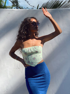 Ivy Bustier Yellow Floral