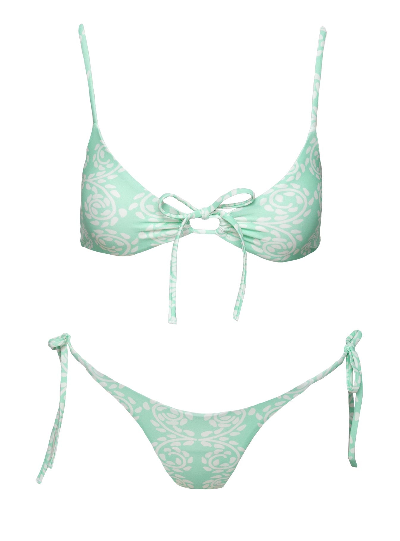 Janey Tie Side Cheeky Bikini Bottom Mint Swirl