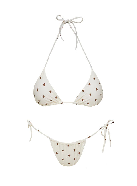 Jenner Triangle Bikini Top White Diamond