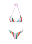 Jenner Triangle Bikini Top Multi Stripe