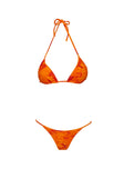 Jenner Triangle Bikini Top Orange Floral