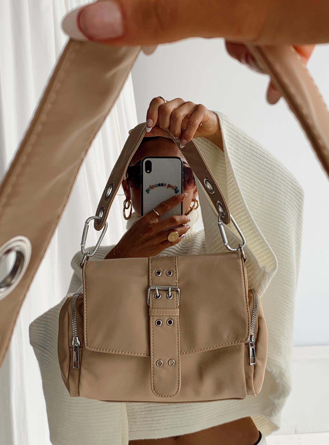 Julietta Utility Crossbody Bag Beige