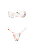 Lizzey Ruched Bikini Bottoms White Floral