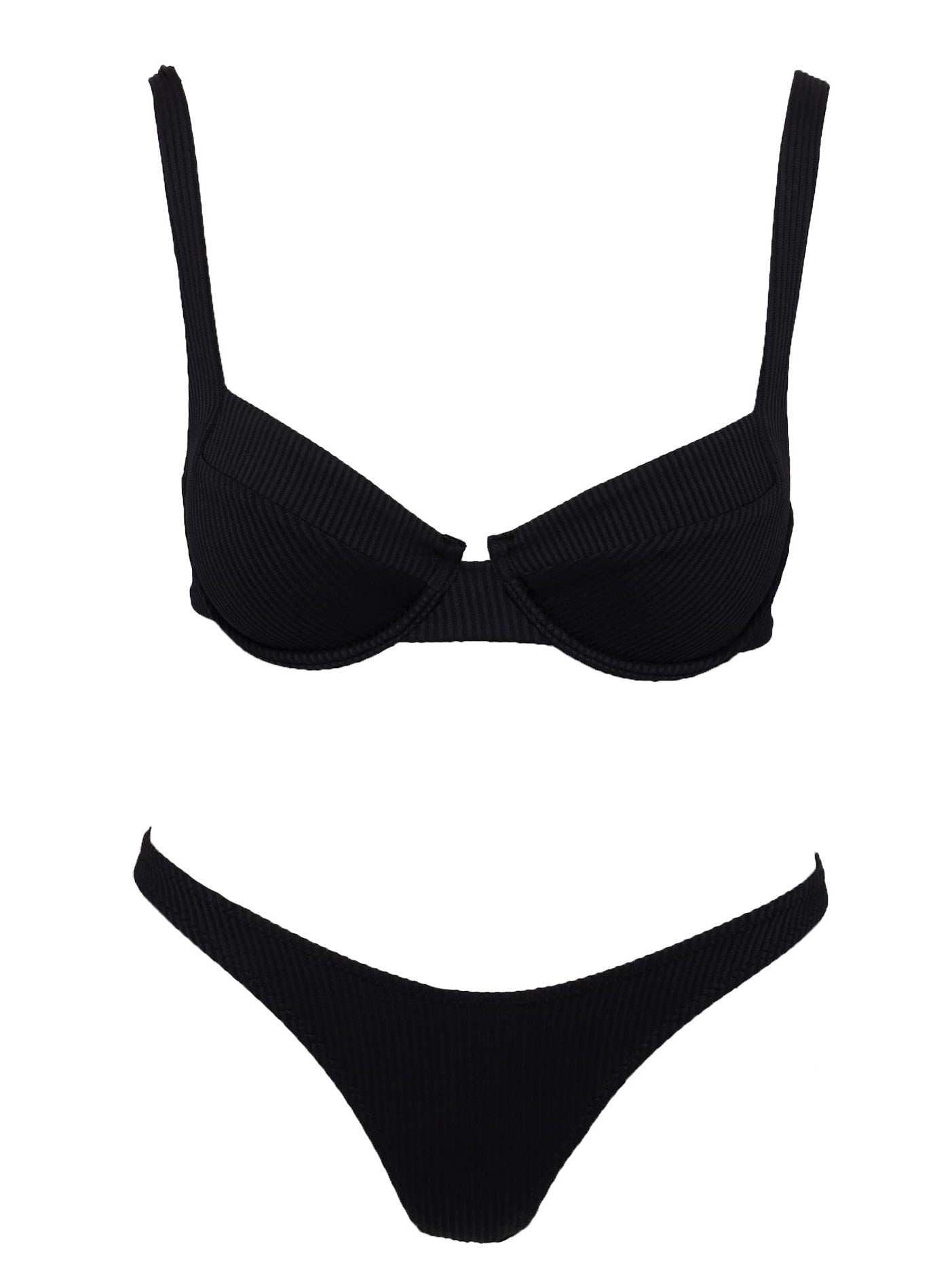 Black Bikini top Adjustable shoulder straps, wired cups, clasp fastening at back
