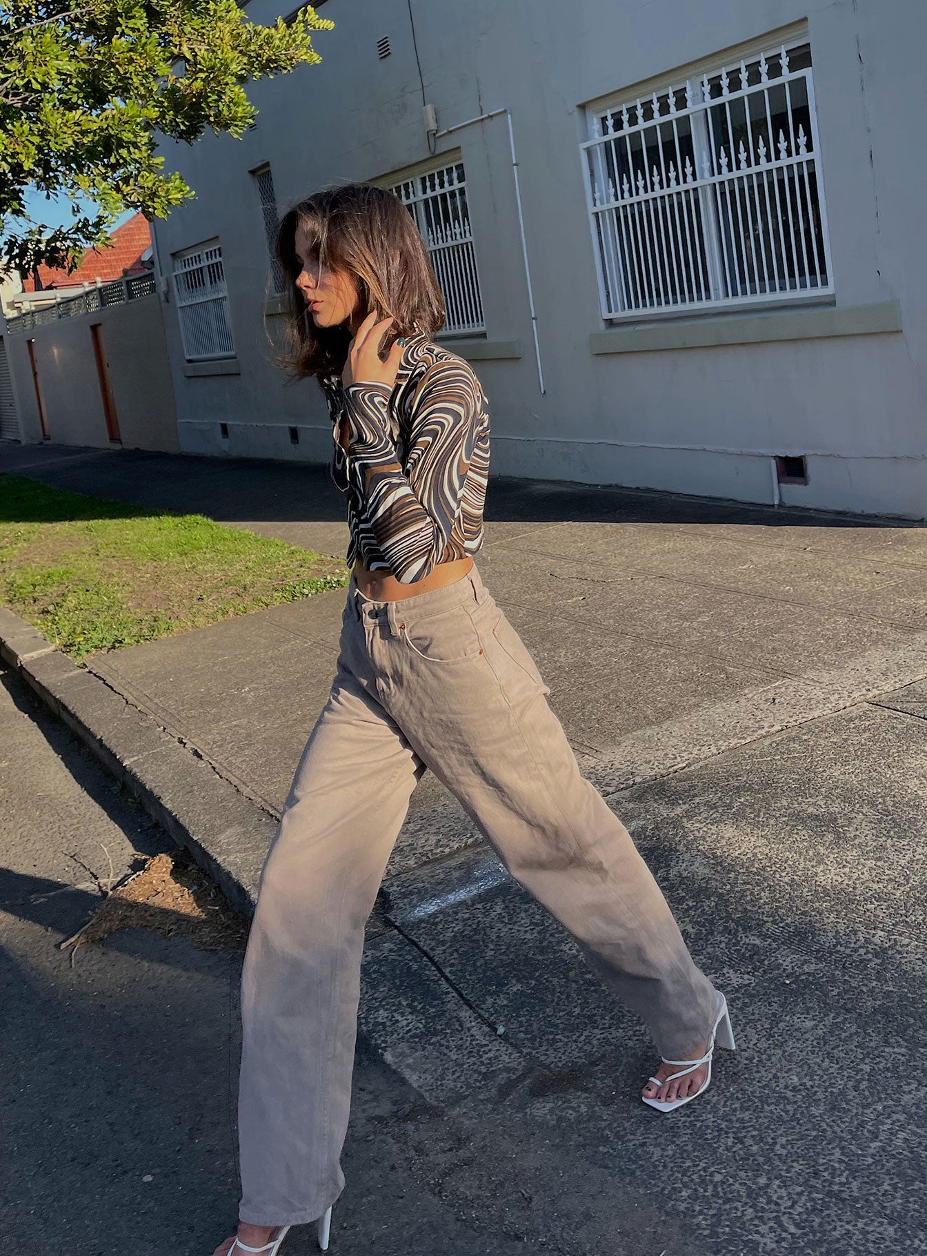 Princess Polly Mid Rise  Motel Parallel Jeans Burnt Olive