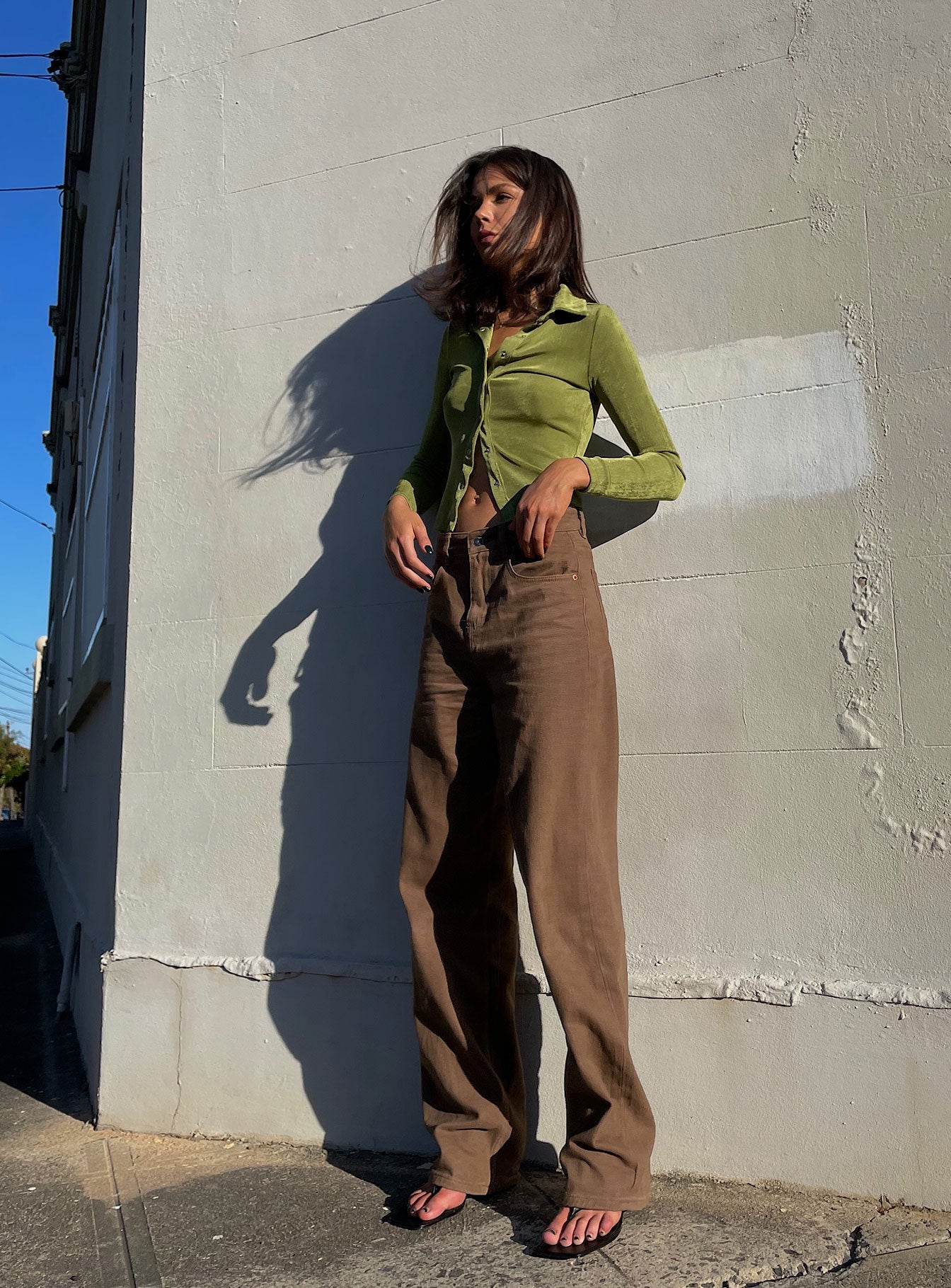 Princess Polly Mid Rise  Motel Parallel Jeans Rich Brown