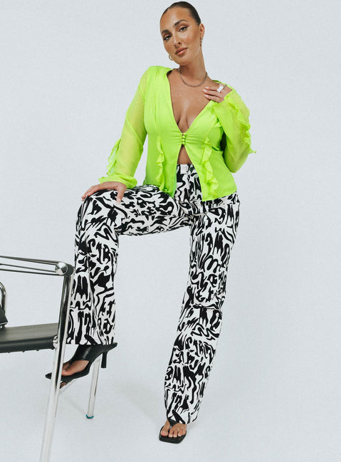 Princess Polly   Motel Zoven Trouser Wrapped Gothic Black / White