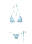 Nevaeh Triangle Bikini Top Blue Geo