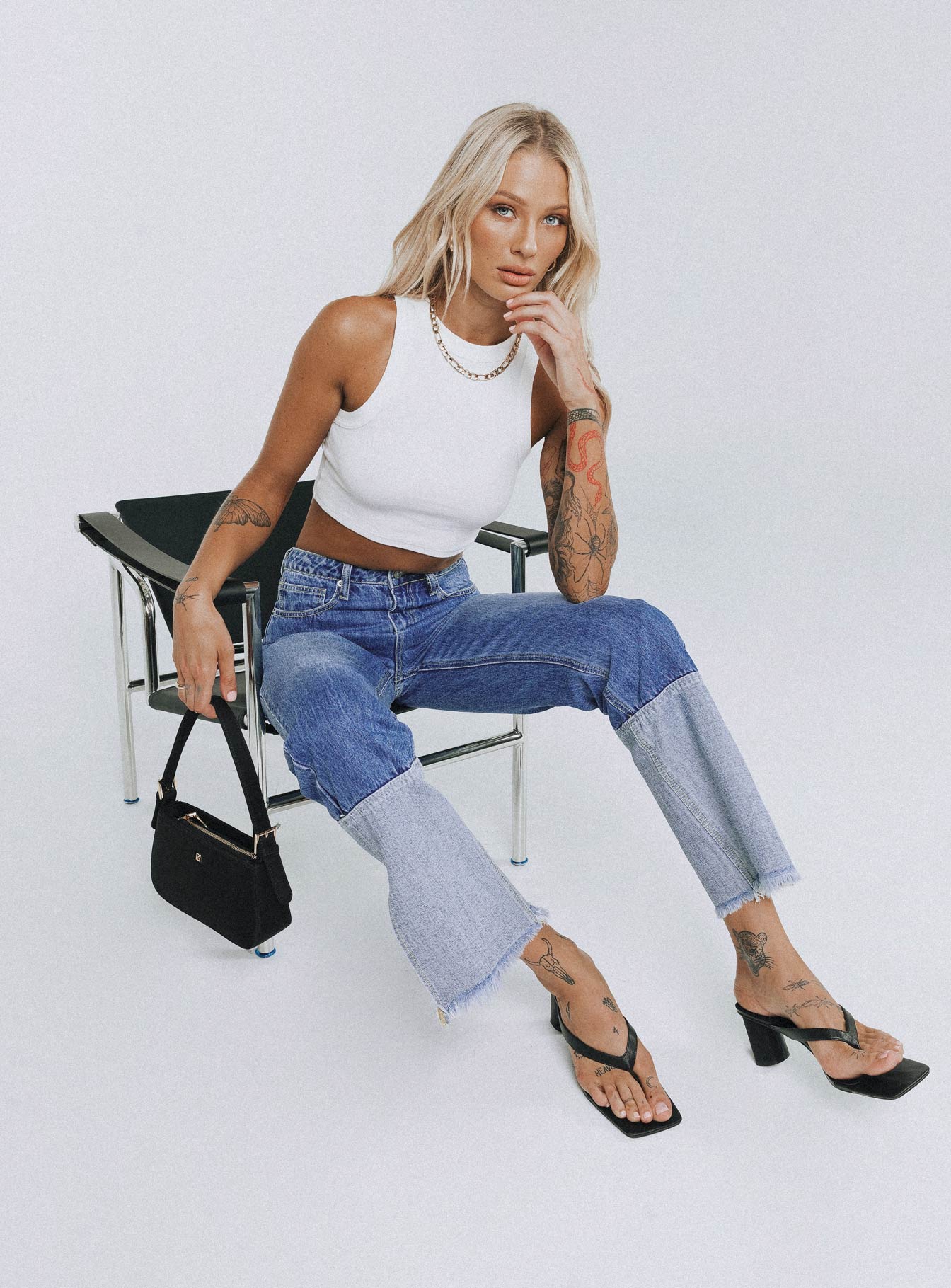 Rhode Straight Leg Spilt Hem Denim Jeans