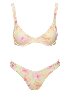 Ellie High Cut Bikini Bottoms Yellow / Pink