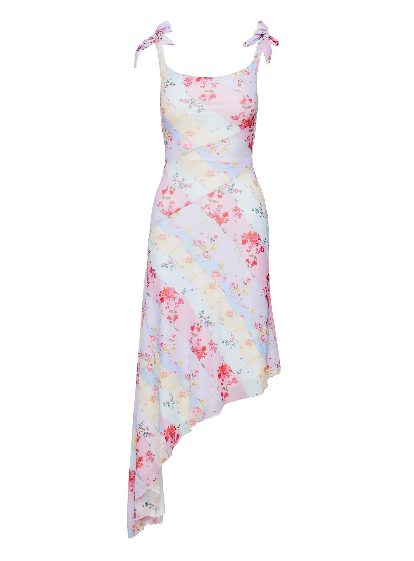Shop Formal Dress - Smitten Asymmetric Midi Dress Multi third image