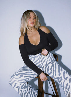 Stellan Long Sleeve Top Black