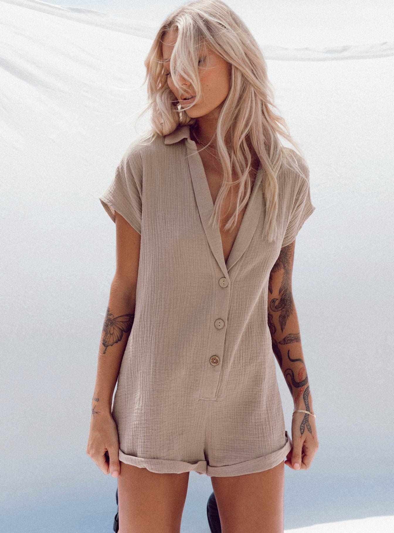 Vixen Playsuit Taupe