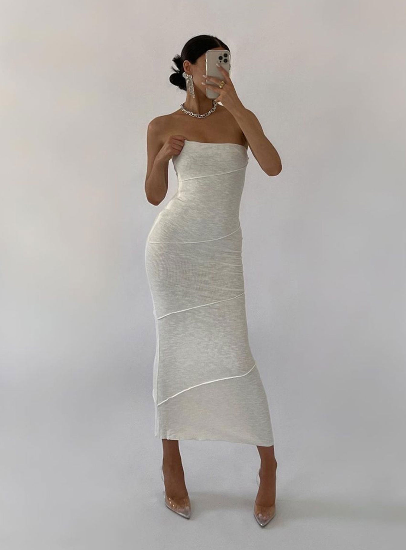 Shop Formal Dress - Oscar Midi Dress White fourth image